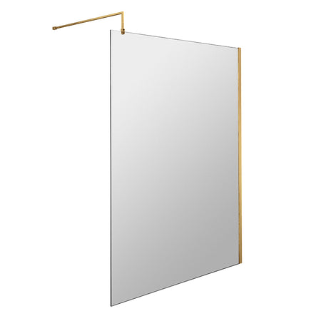 Nuie Wetroom Screen With Brass Support Bar (7 sizes, 2 colours) - Brandnew Bathroom