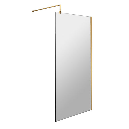 Nuie Wetroom Screen With Brass Support Bar (7 sizes, 2 colours) - Brandnew Bathroom