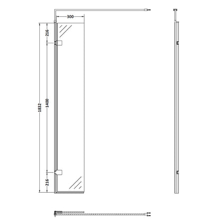 Nuie Wetroom Swing Screen (2 sizes, Matt Black) - Brandnew Bathroom