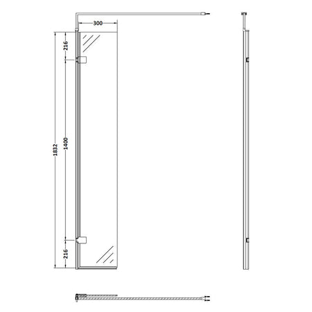 Nuie Wetroom Swing Screen (2 sizes, Matt Black) - Brandnew Bathroom