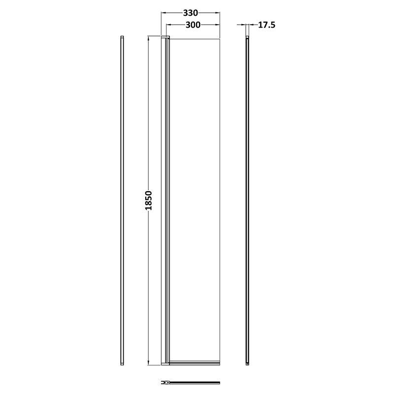 Nuie Wetroom Swing Screen (2 sizes, Matt Black) - Brandnew Bathroom