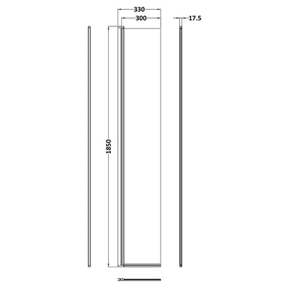 Nuie Wetroom Swing Screen (2 sizes, Matt Black) - Brandnew Bathroom