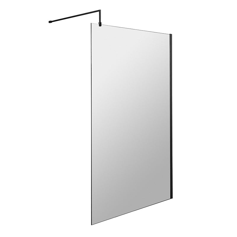 Nuie Wetroom Screen With Brass Support Bar (7 sizes, 2 colours) - Brandnew Bathroom
