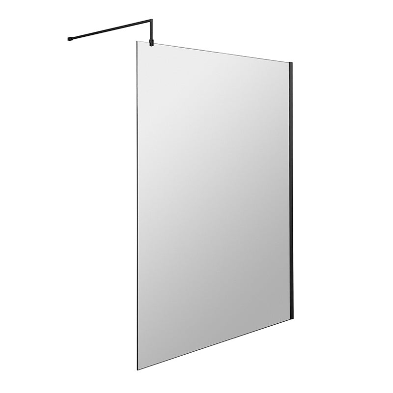 Nuie Wetroom Screen With Brass Support Bar (7 sizes, 2 colours) - Brandnew Bathroom