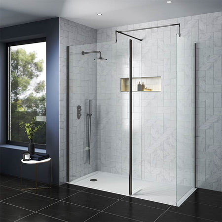 Nuie Wetroom Screen (8 sizes, Brushed Pewter) - Brandnew Bathroom