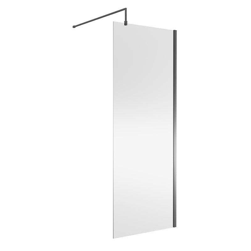 Nuie Wetroom Screen (8 sizes, Brushed Pewter) - Brandnew Bathroom