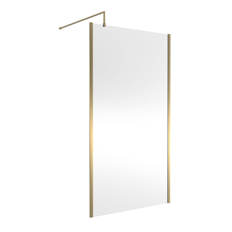 Nuie Outer Framed Wetroom Screen with Support Bar (8 sizes, 2 colours) - Brandnew Bathroom