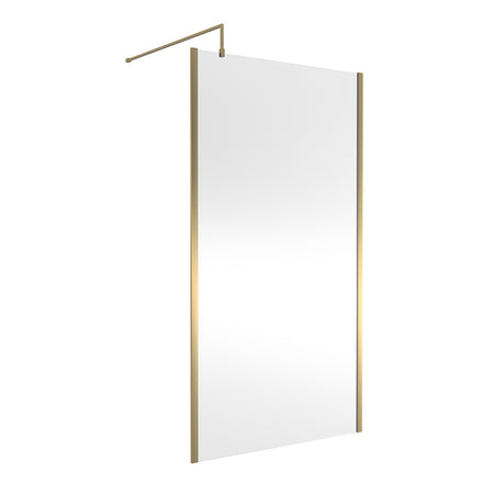 Nuie Outer Framed Wetroom Screen with Support Bar (8 sizes, 2 colours) - Brandnew Bathroom