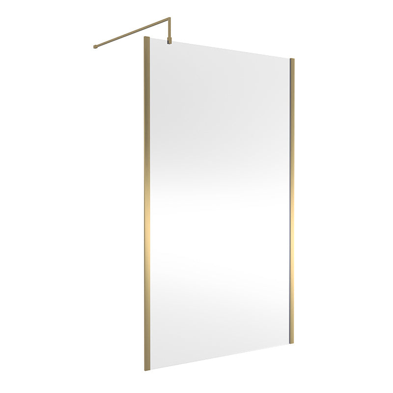 Nuie Outer Framed Wetroom Screen with Support Bar (8 sizes, 2 colours) - Brandnew Bathroom