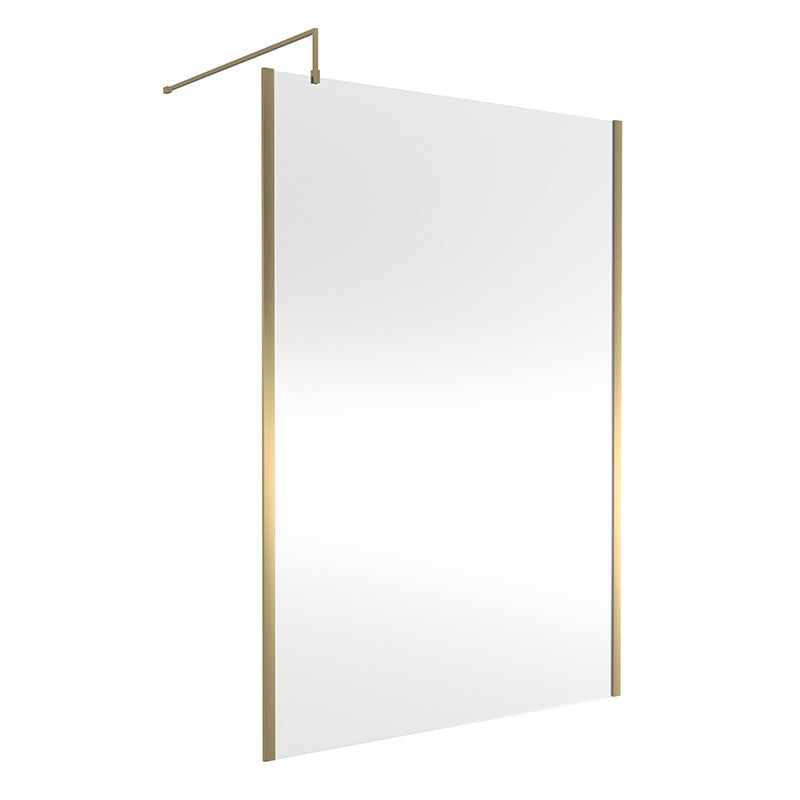 Nuie Outer Framed Wetroom Screen with Support Bar (8 sizes, 2 colours) - Brandnew Bathroom