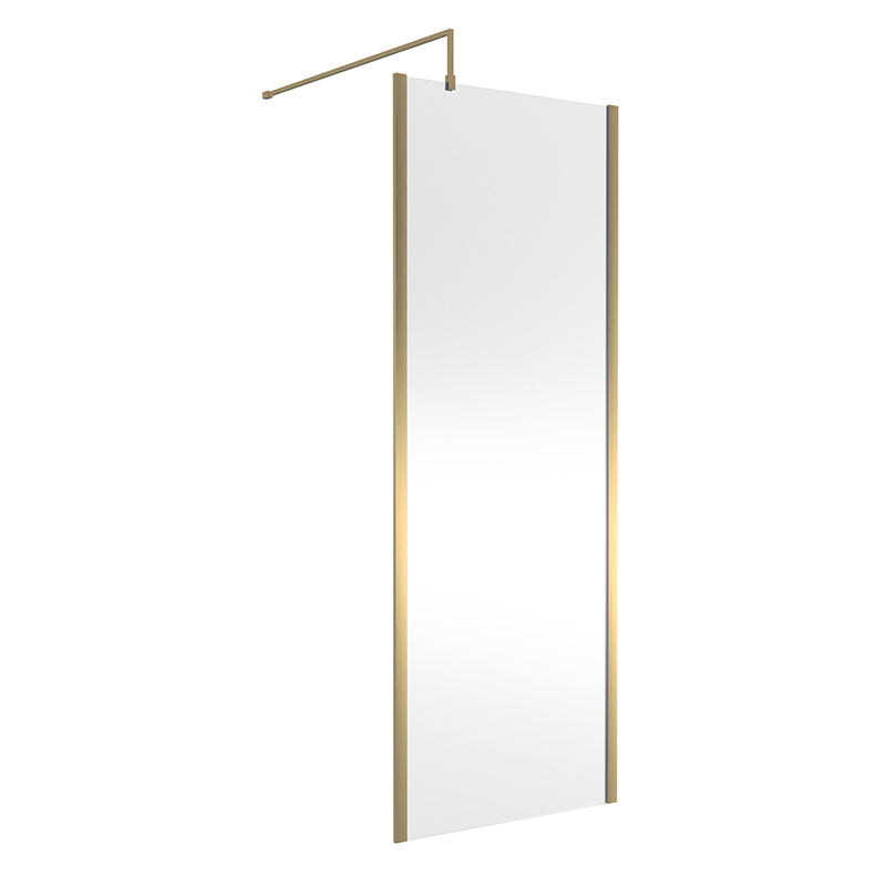 Nuie Outer Framed Wetroom Screen with Support Bar (8 sizes, 2 colours) - Brandnew Bathroom