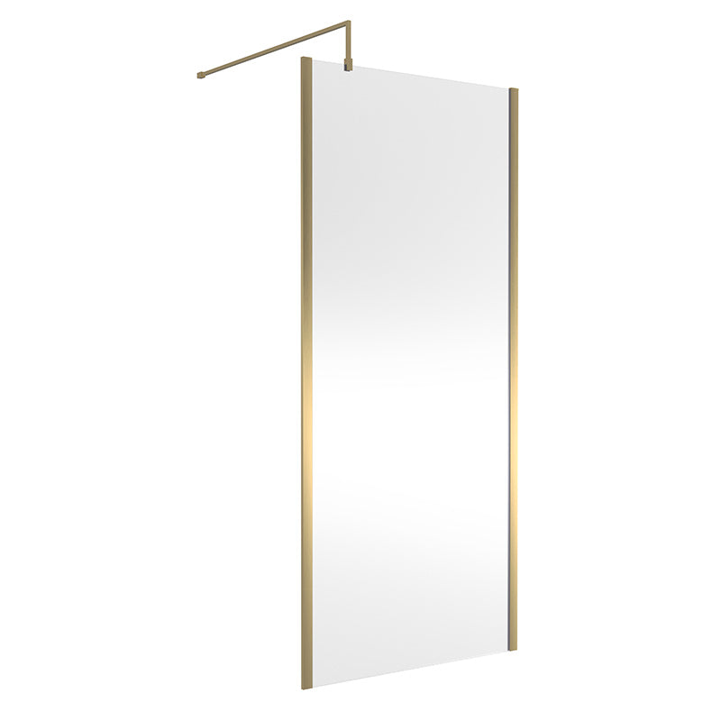 Nuie Outer Framed Wetroom Screen with Support Bar (8 sizes, 2 colours) - Brandnew Bathroom