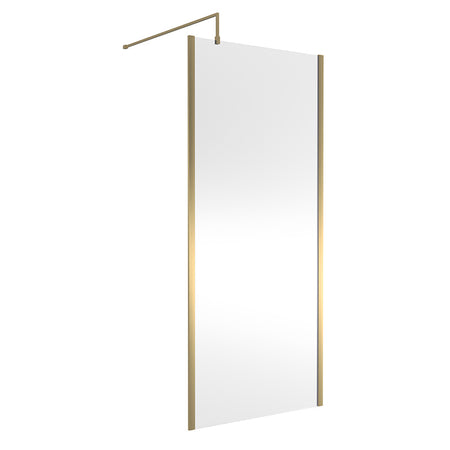 Nuie Outer Framed Wetroom Screen with Support Bar (8 sizes, 2 colours) - Brandnew Bathroom