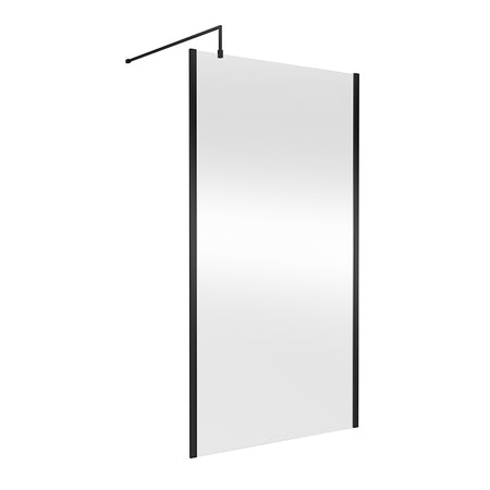 Nuie Outer Framed Wetroom Screen with Support Bar (8 sizes, 2 colours) - Brandnew Bathroom