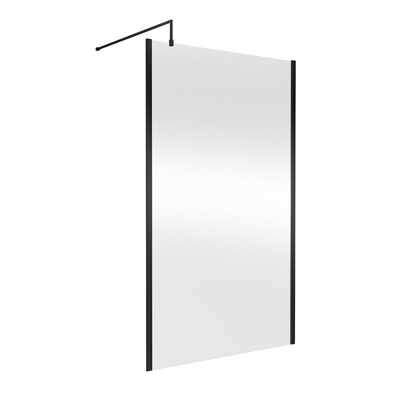 Nuie Outer Framed Wetroom Screen with Support Bar (8 sizes, 2 colours) - Brandnew Bathroom