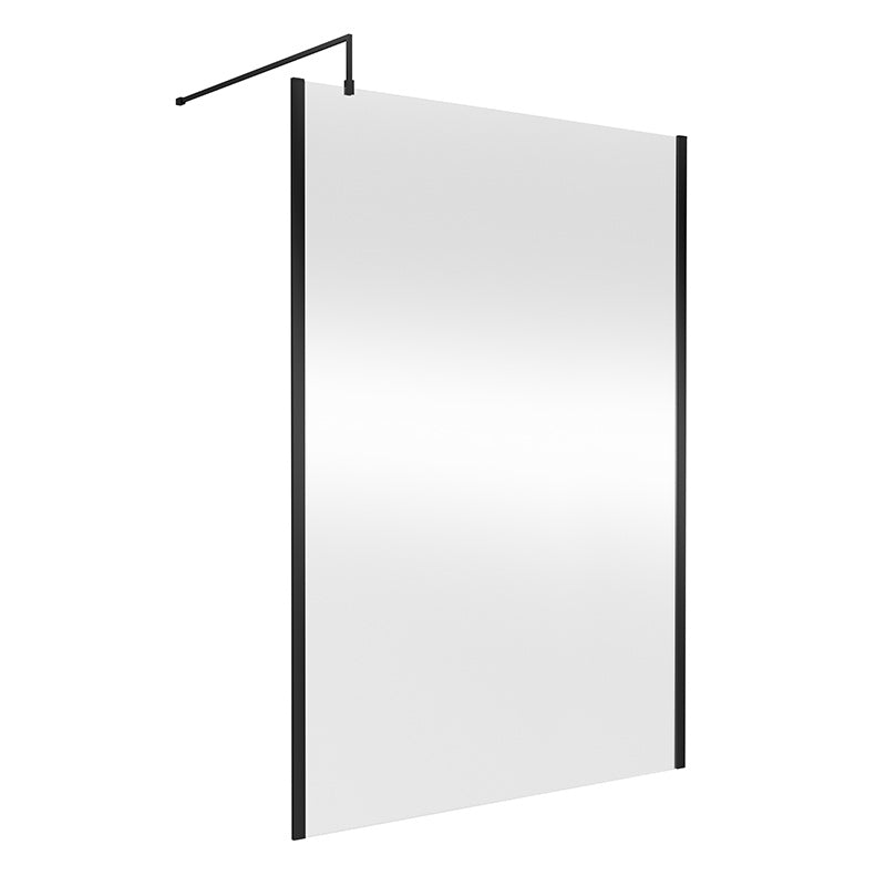 Nuie Outer Framed Wetroom Screen with Support Bar (8 sizes, 2 colours) - Brandnew Bathroom