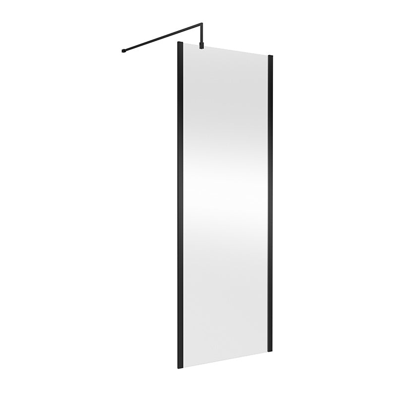 Nuie Outer Framed Wetroom Screen with Support Bar (8 sizes, 2 colours) - Brandnew Bathroom