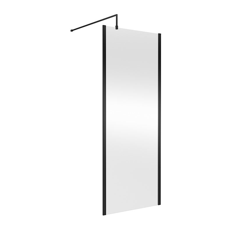 Nuie Outer Framed Wetroom Screen with Support Bar (8 sizes, 2 colours) - Brandnew Bathroom