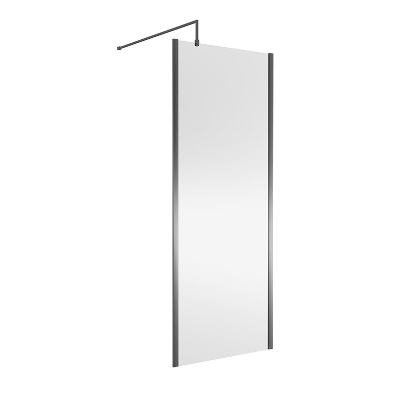 Nuie Wetroom Screen Outer Frame (8 sizes, Brushed Pewter) - Brand New Bathrooms