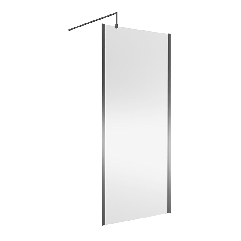 Nuie Wetroom Screen Outer Frame (8 sizes, Brushed Pewter) - Brand New Bathrooms