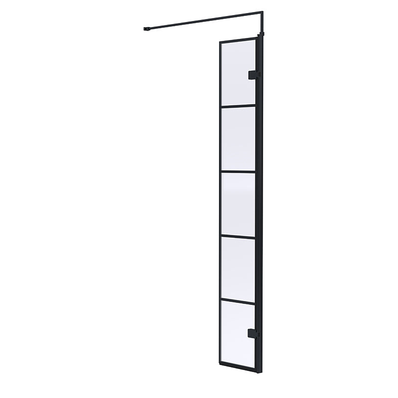 Nuie Wetroom Swing Screen (Matt Black) - Brandnew Bathroom