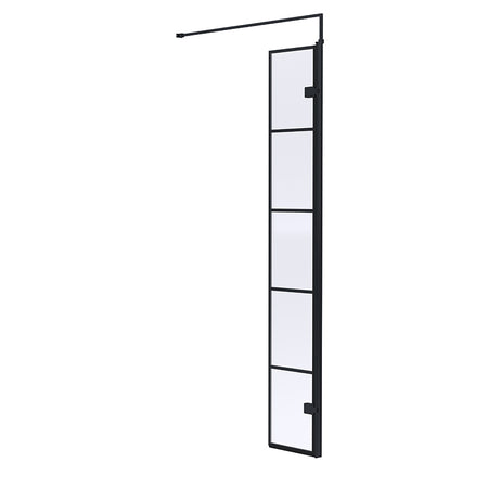 Nuie Wetroom Swing Screen (Matt Black) - Brandnew Bathroom