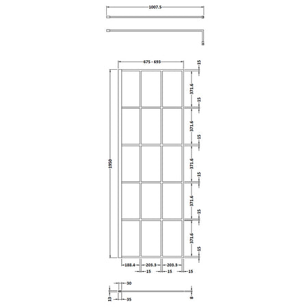 Nuie Framed Wetroom Screen (4 sizes, Matt Black) - Brandnew Bathroom