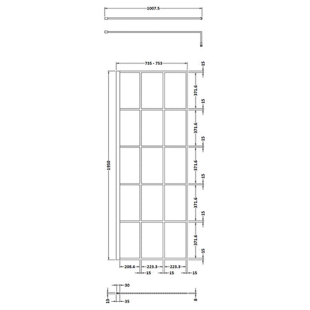 Nuie Framed Wetroom Screen (4 sizes, Matt Black) - Brandnew Bathroom