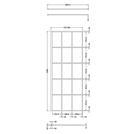 Nuie Framed Wetroom Screen (4 sizes, Matt Black) - Brandnew Bathroom