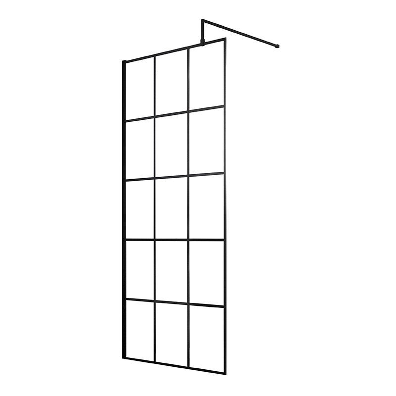 Nuie Framed Wetroom Screen (4 sizes, Matt Black) - Brandnew Bathroom