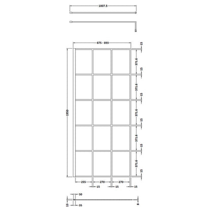 Nuie Framed Wetroom Screen (4 sizes, Matt Black) - Brandnew Bathroom