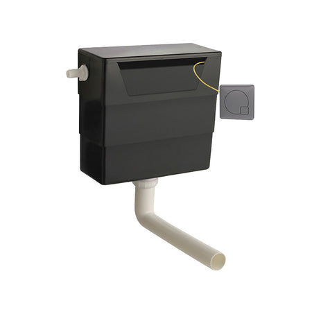 Nuie Ceramics Concealed Toilet Cistern & Square Push Button (1 size, Brushed Pewter) - Brand New Bathrooms