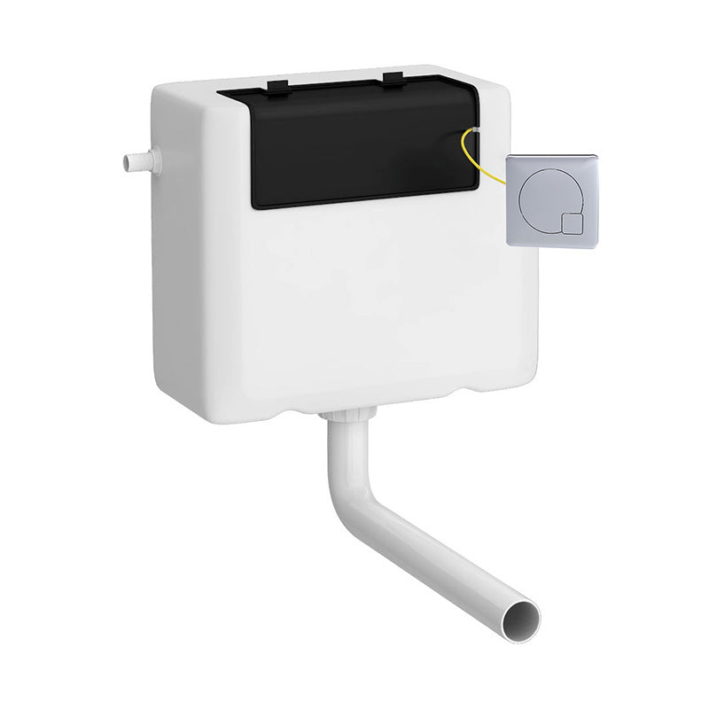Nuie Universal Access Toilet Cistern & Chrome Square Flush Plate (1 size, 2 styles, Chrome) - Brand New Bathrooms
