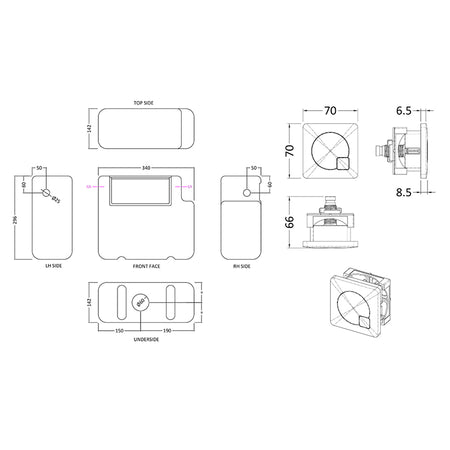 Nuie Universal Access Toilet Cistern & Square Flush Plate (1 size, 2 styles, Black) - Brand New Bathrooms