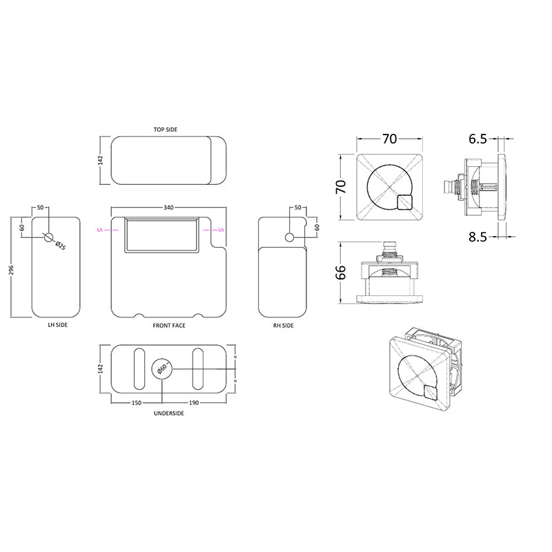 Nuie Universal Access Toilet Cistern & Square Flush Plate (1 size, 2 styles, Brushed Brass) - Brand New Bathrooms