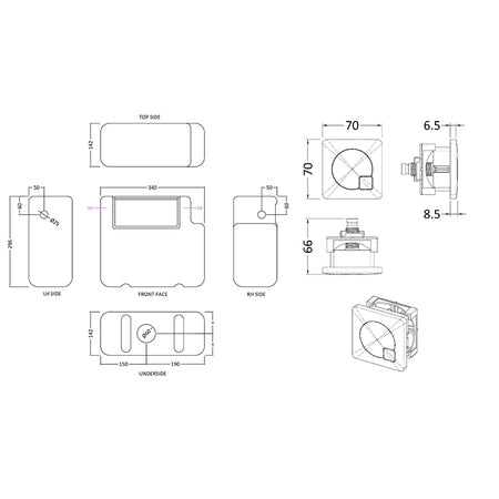 Nuie Universal Access Toilet Cistern & Square Flush Plate (1 size, 2 styles, Brushed Brass) - Brand New Bathrooms