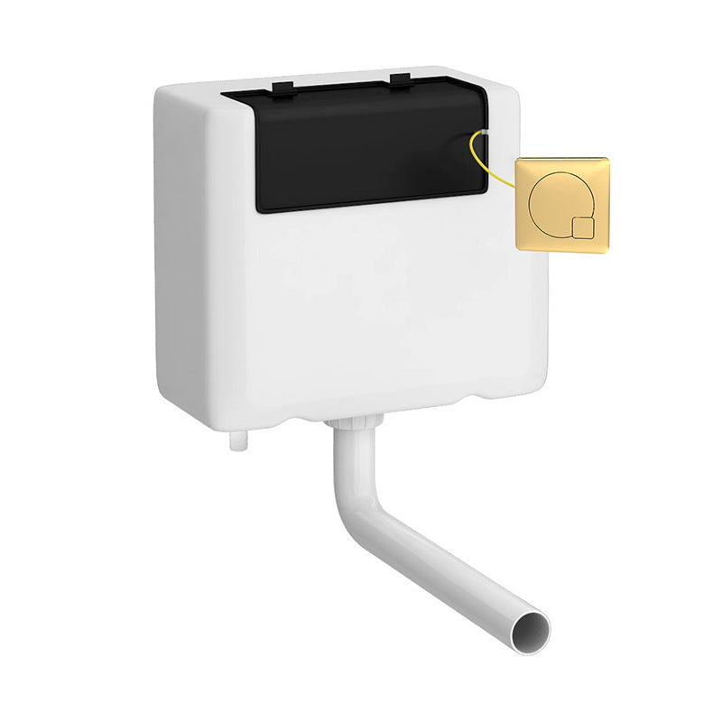 Nuie Universal Access Toilet Cistern & Square Flush Plate (1 size, 2 styles, Brushed Brass) - Brand New Bathrooms