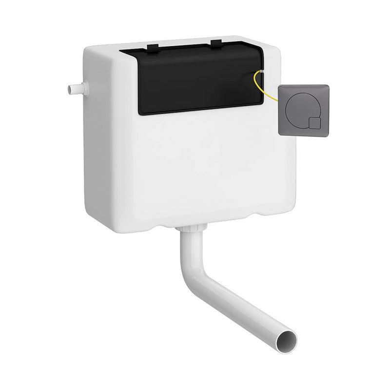 Nuie Ceramics Concealed Toilet Cistern & Square Push Button (1 size, Brushed Pewter) - Brand New Bathrooms