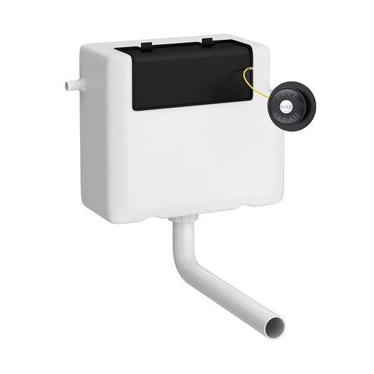 Nuie Universal Access Toilet Cistern & Traditional Toilet Flush Plate (1 size, 2 styles, Matt Black) - Brand New Bathrooms